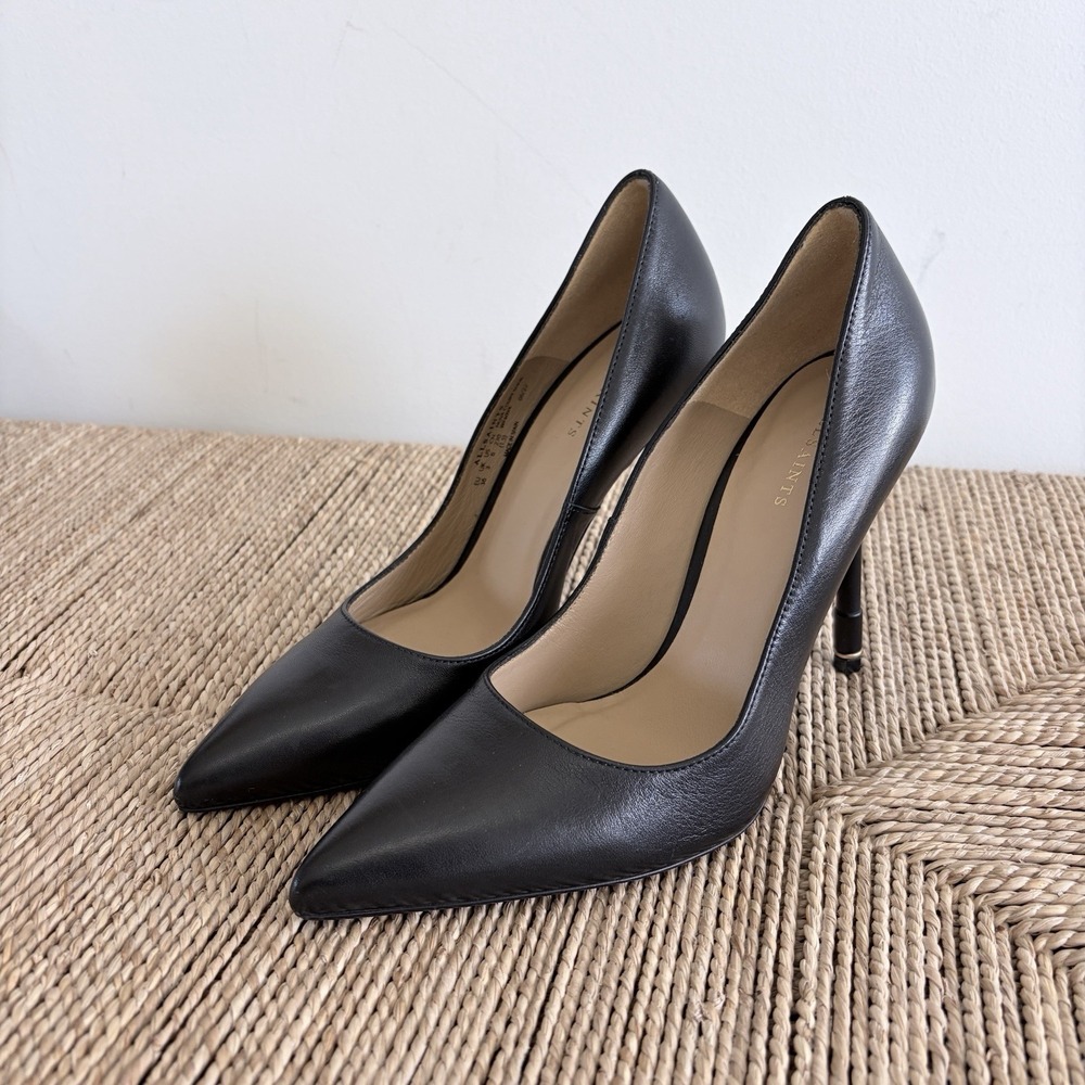 AllSaints Nova Court Pointed Toe High Heel Leather Pumps Black EU 36 /‎ US 6